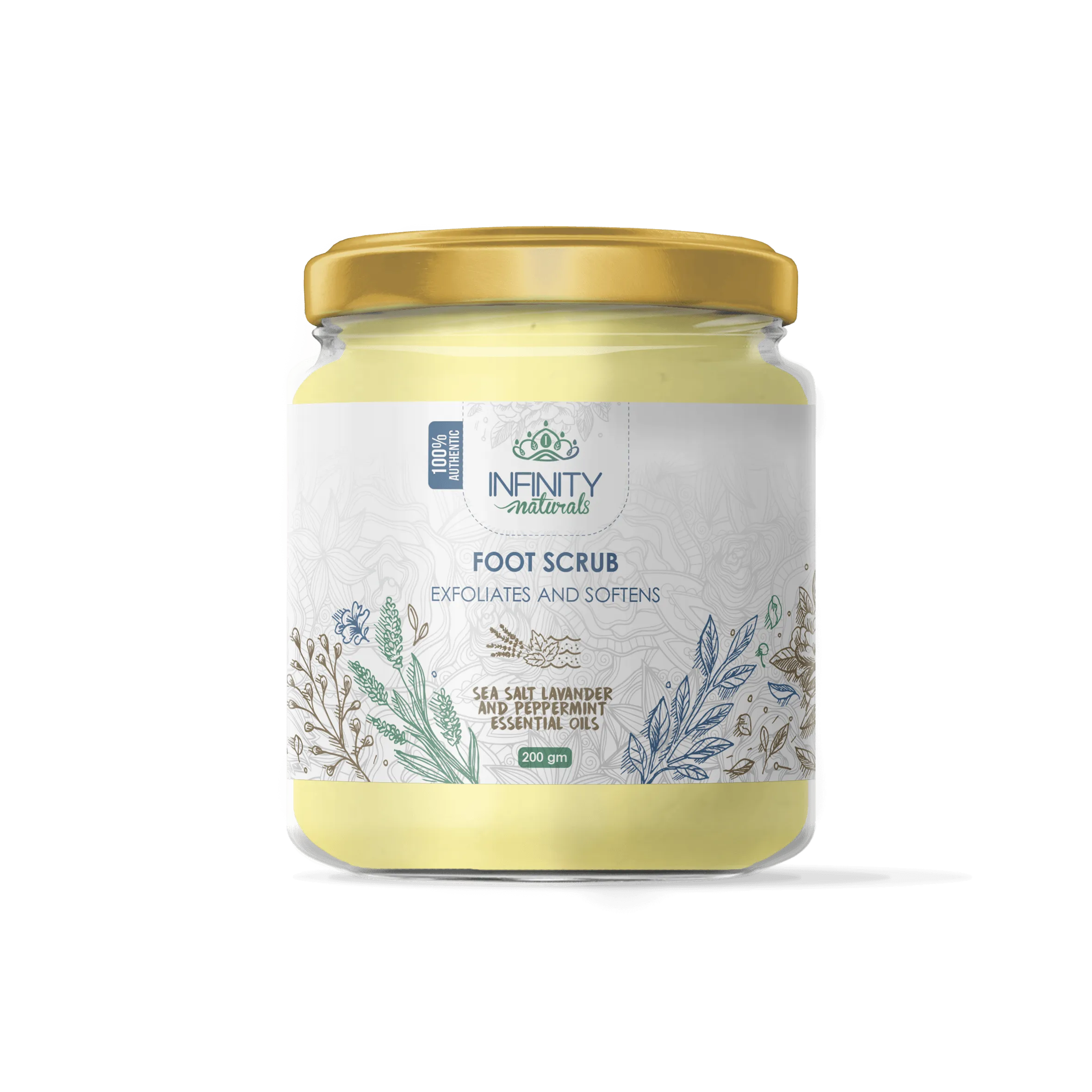Infinity Naturals Foot Scrub Sea Salt Lavender & Peppermint Essential Oil
