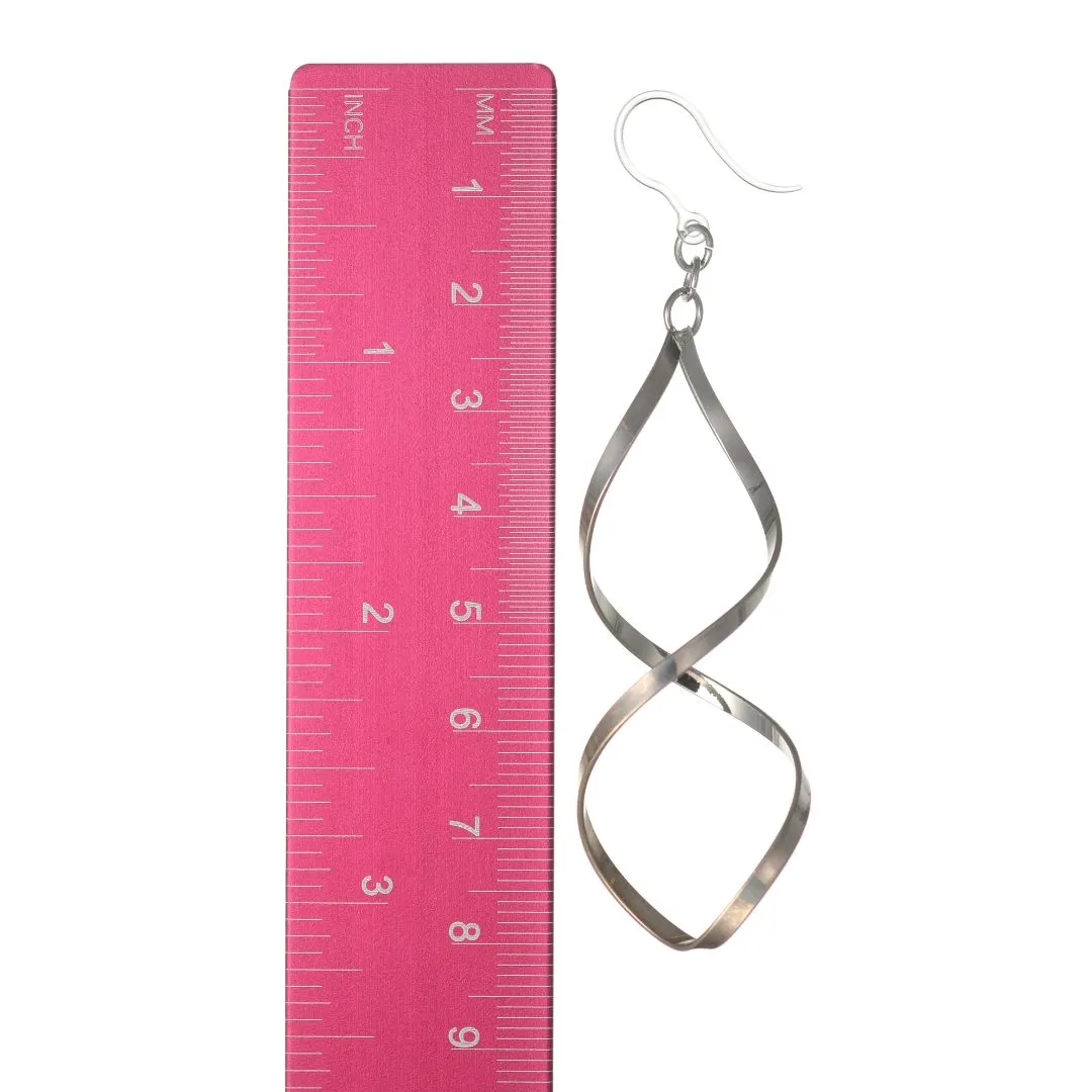 Infinity Spiral Dangles Hypoallergenic Earrings for Sensitive Ears Made with Plastic Posts