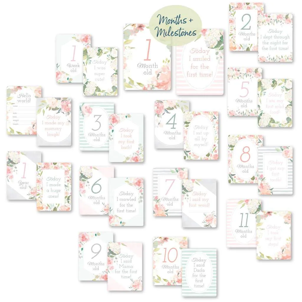Itzy Moments™ Double-Sided Milestone Cards - Floral