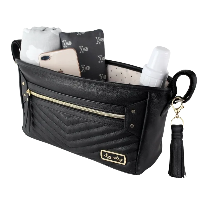 Jetsetter Black Travel Stroller Caddy with Tassel