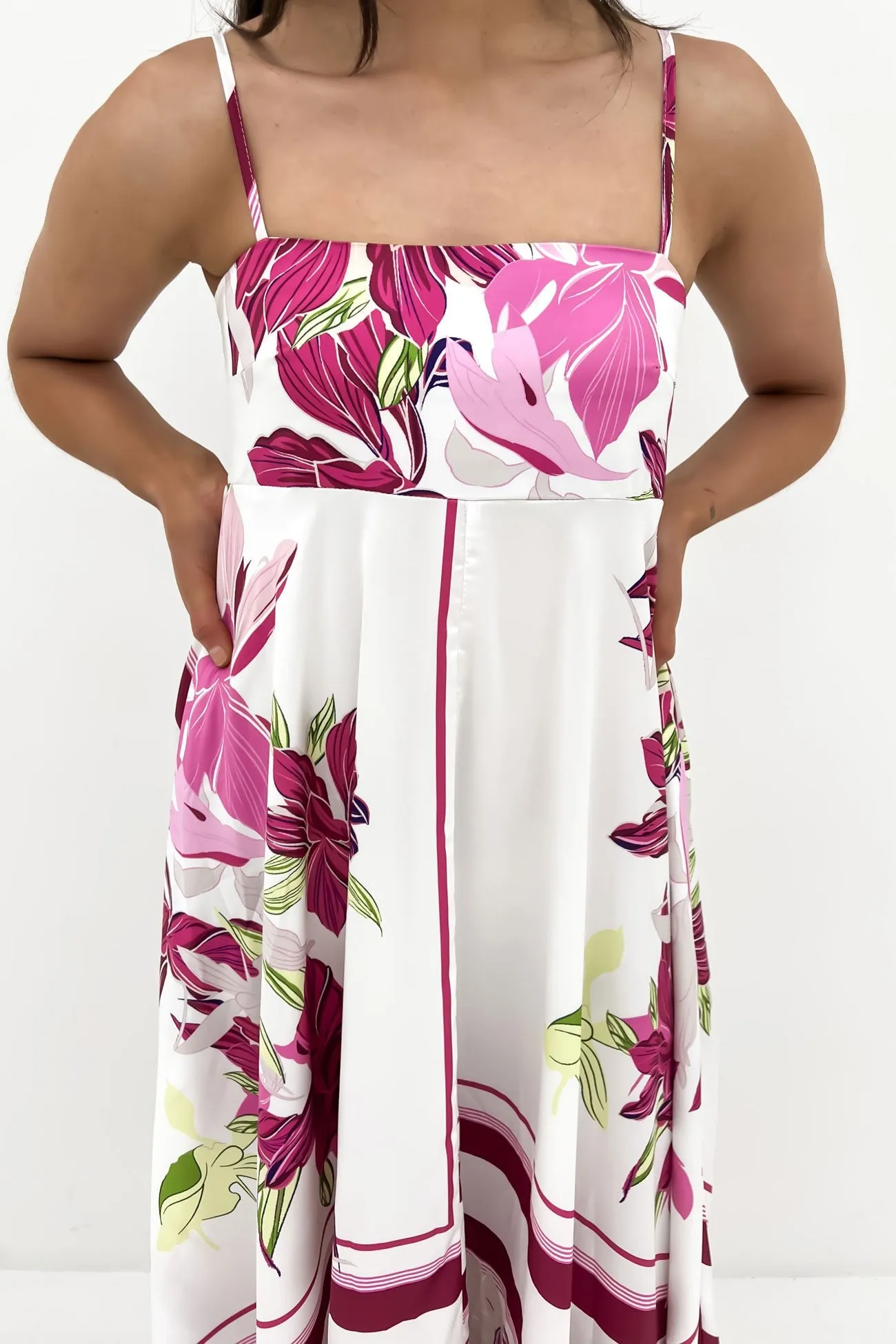 Jules Maxi Dress White Pink