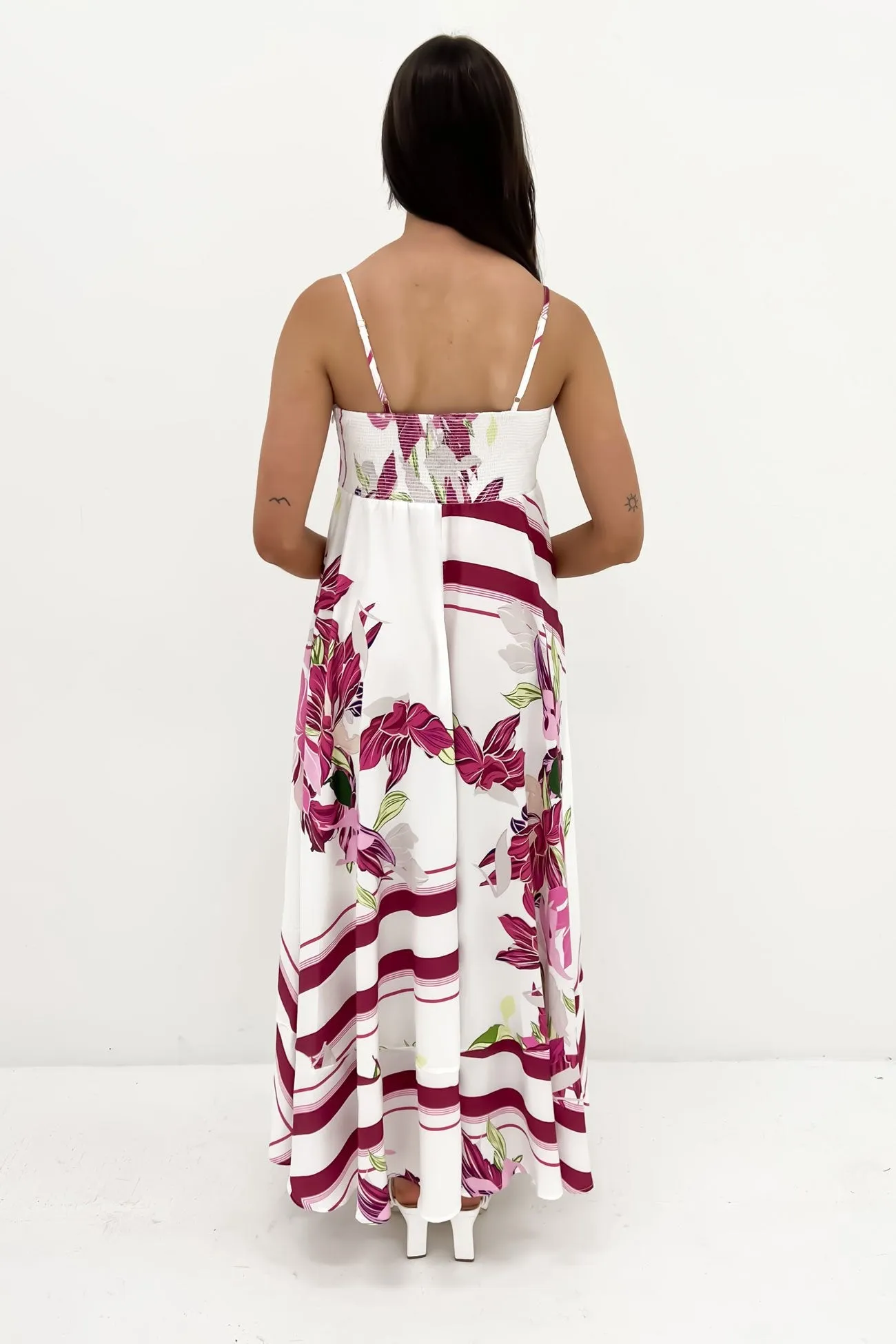 Jules Maxi Dress White Pink