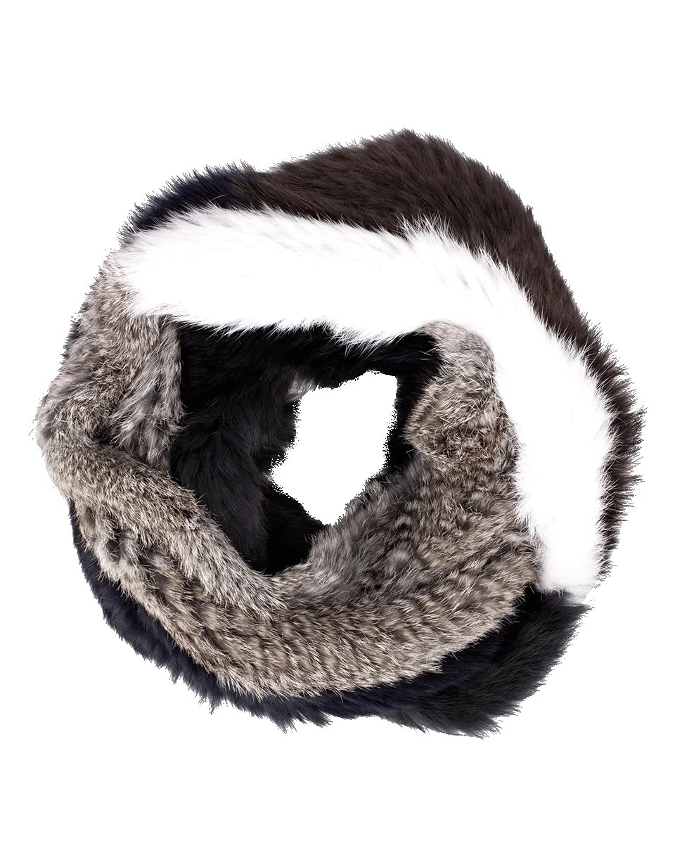 Knitted Silver Fox Infinity Scarf