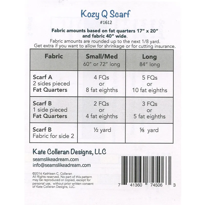 Kozy Q Scarf Pattern