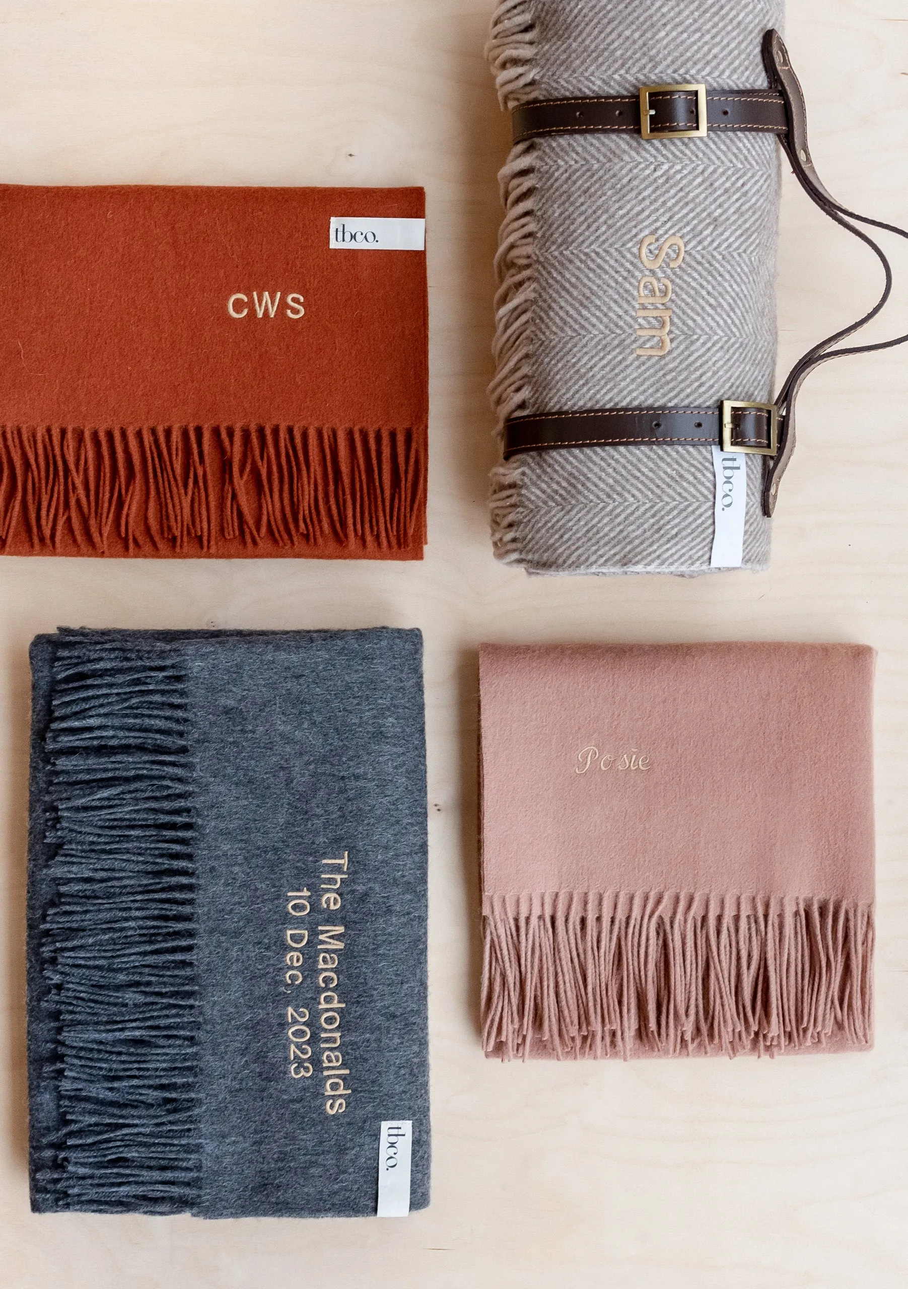 Lambswool Blanket Scarf in Blush