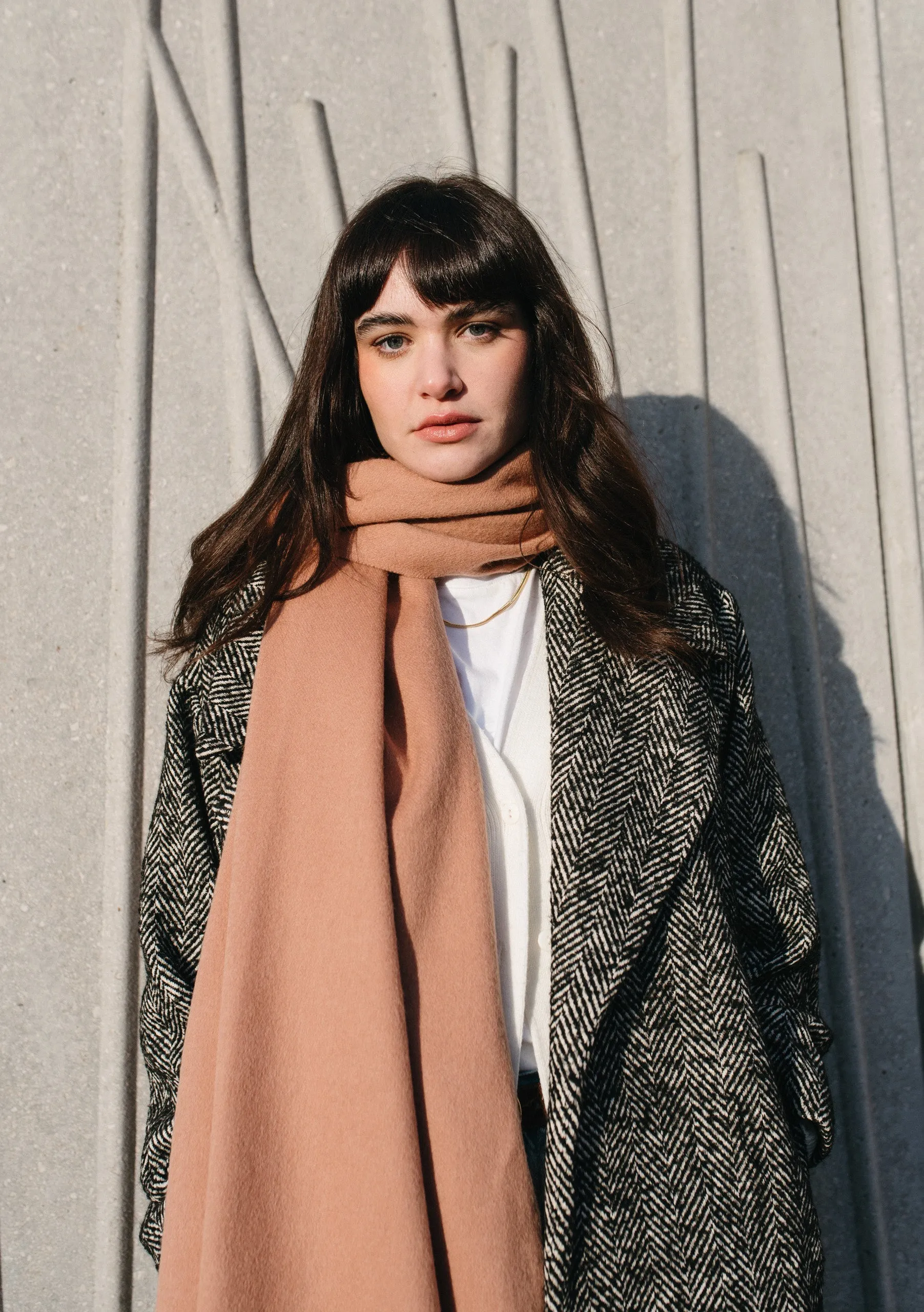 Lambswool Blanket Scarf in Blush
