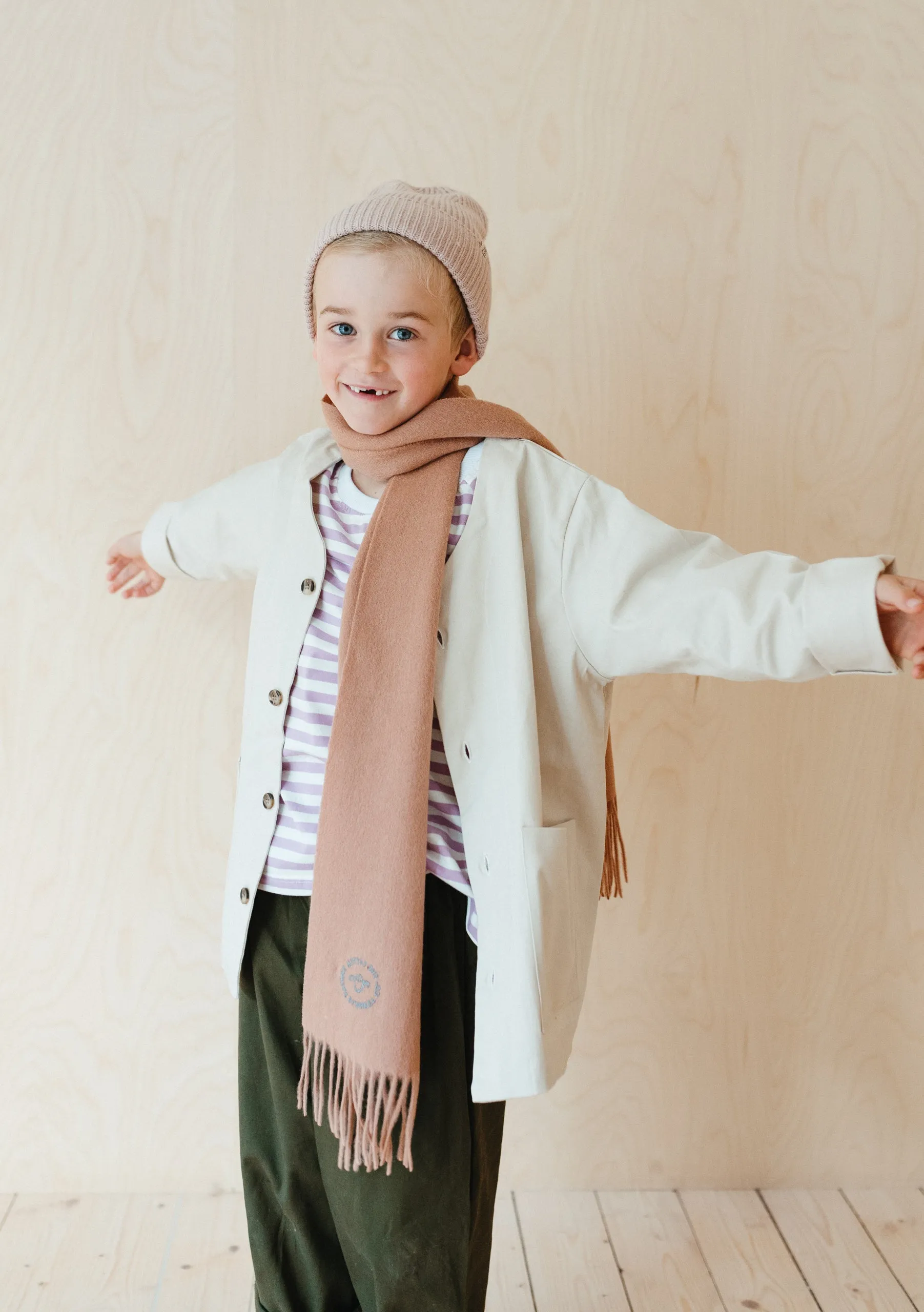 Lambswool Kids Scarf in Blush