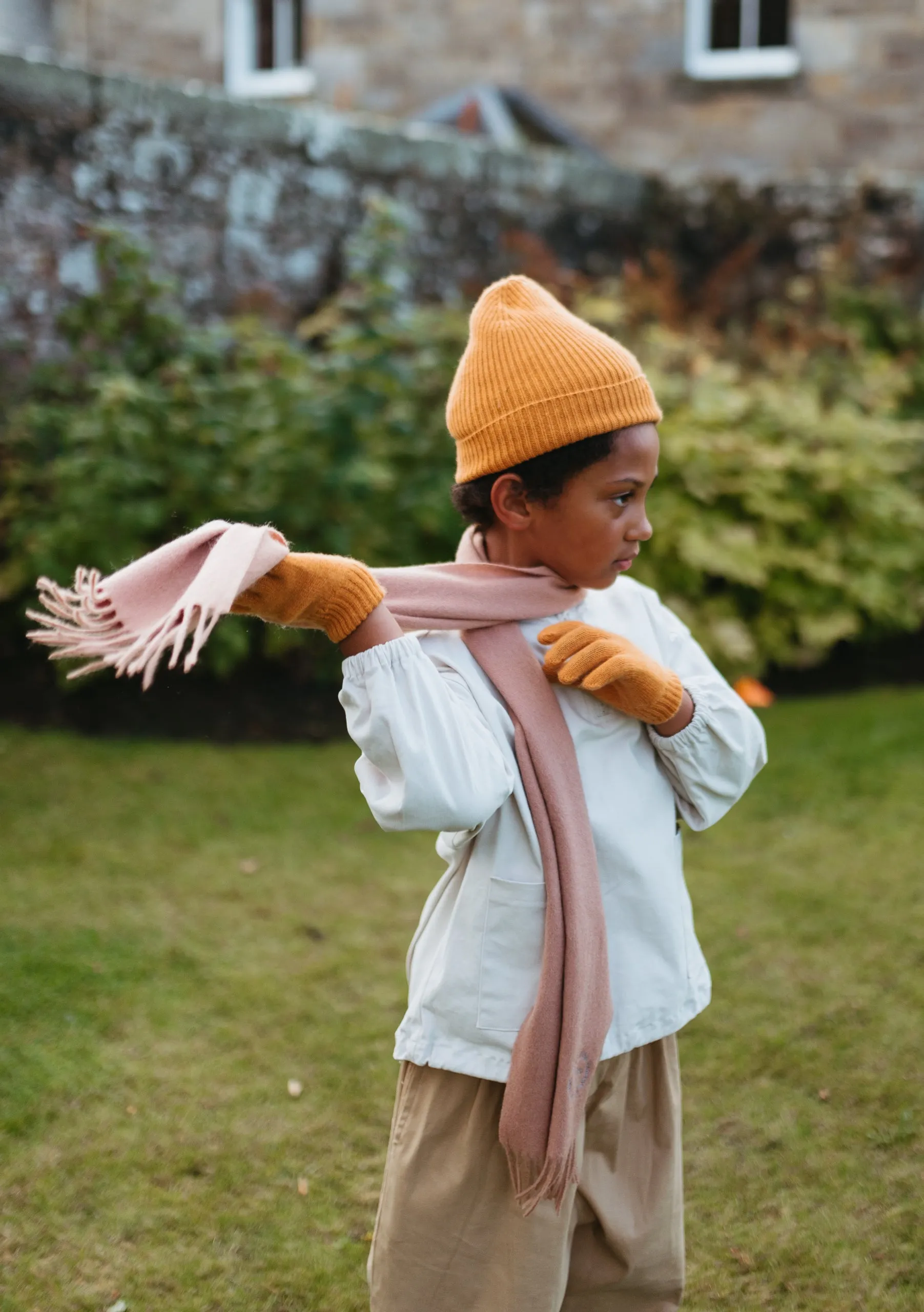 Lambswool Kids Scarf in Blush