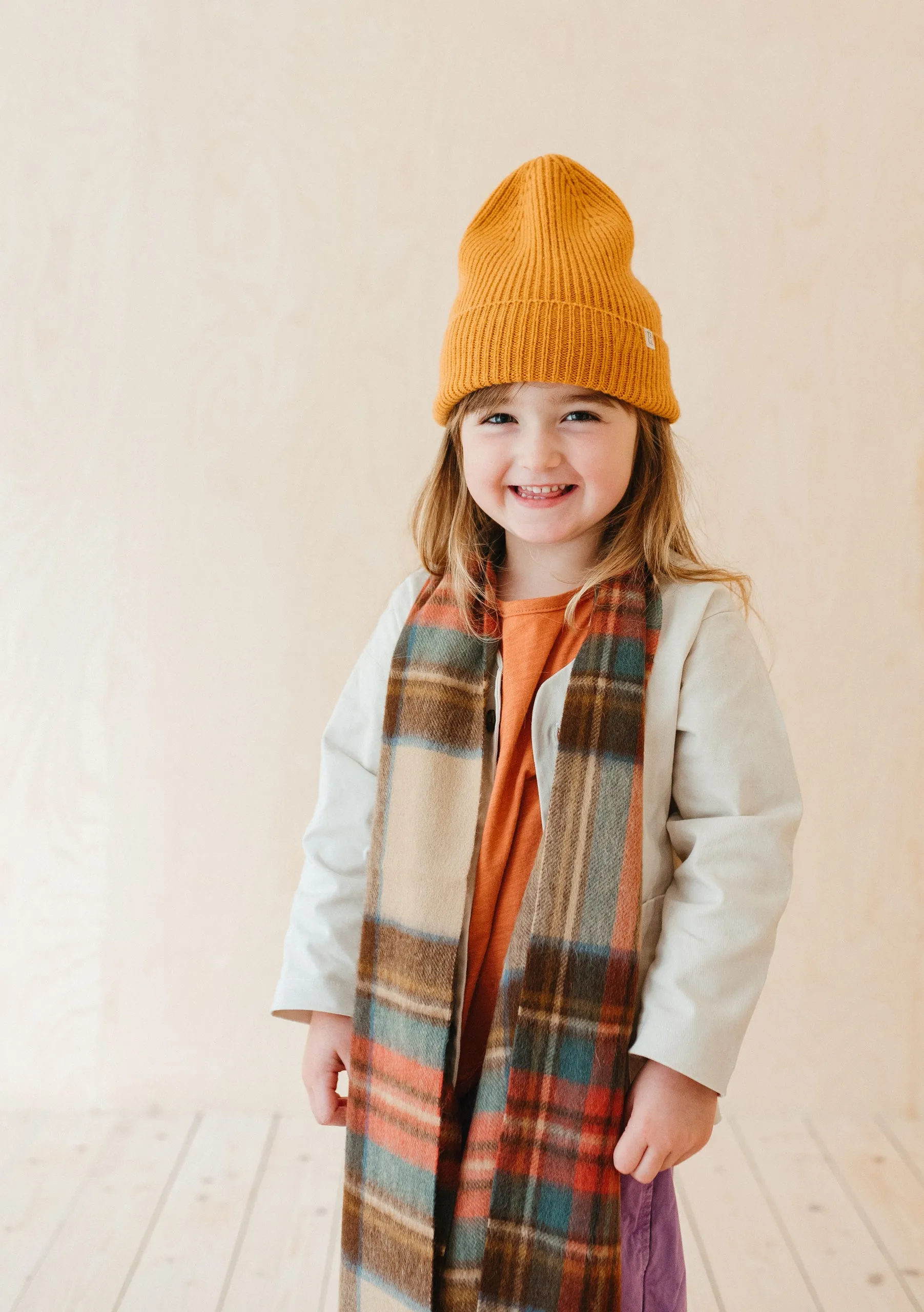 Lambswool Kids Scarf in Stewart Dress Antique Tartan