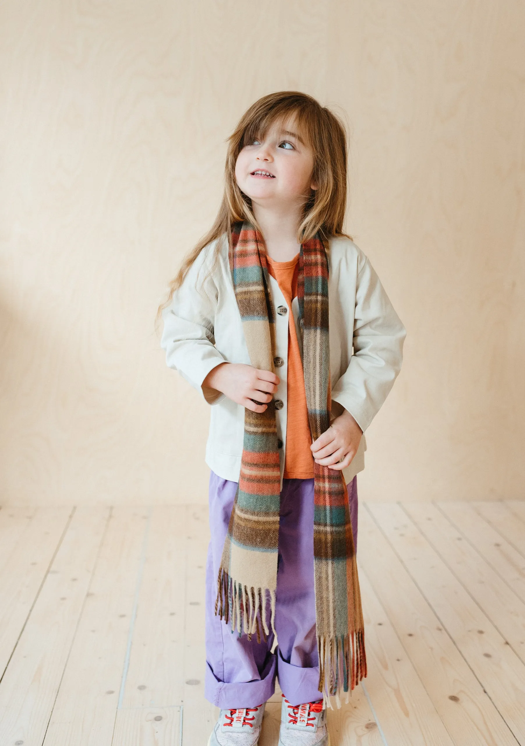 Lambswool Kids Scarf in Stewart Dress Antique Tartan