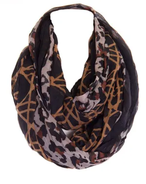 Lattice Animal Print Design Infinity Loop Scarf