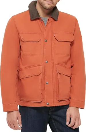 Levi's Men's Cotton Workwear Four Pocket Field Jacket Orange XL
