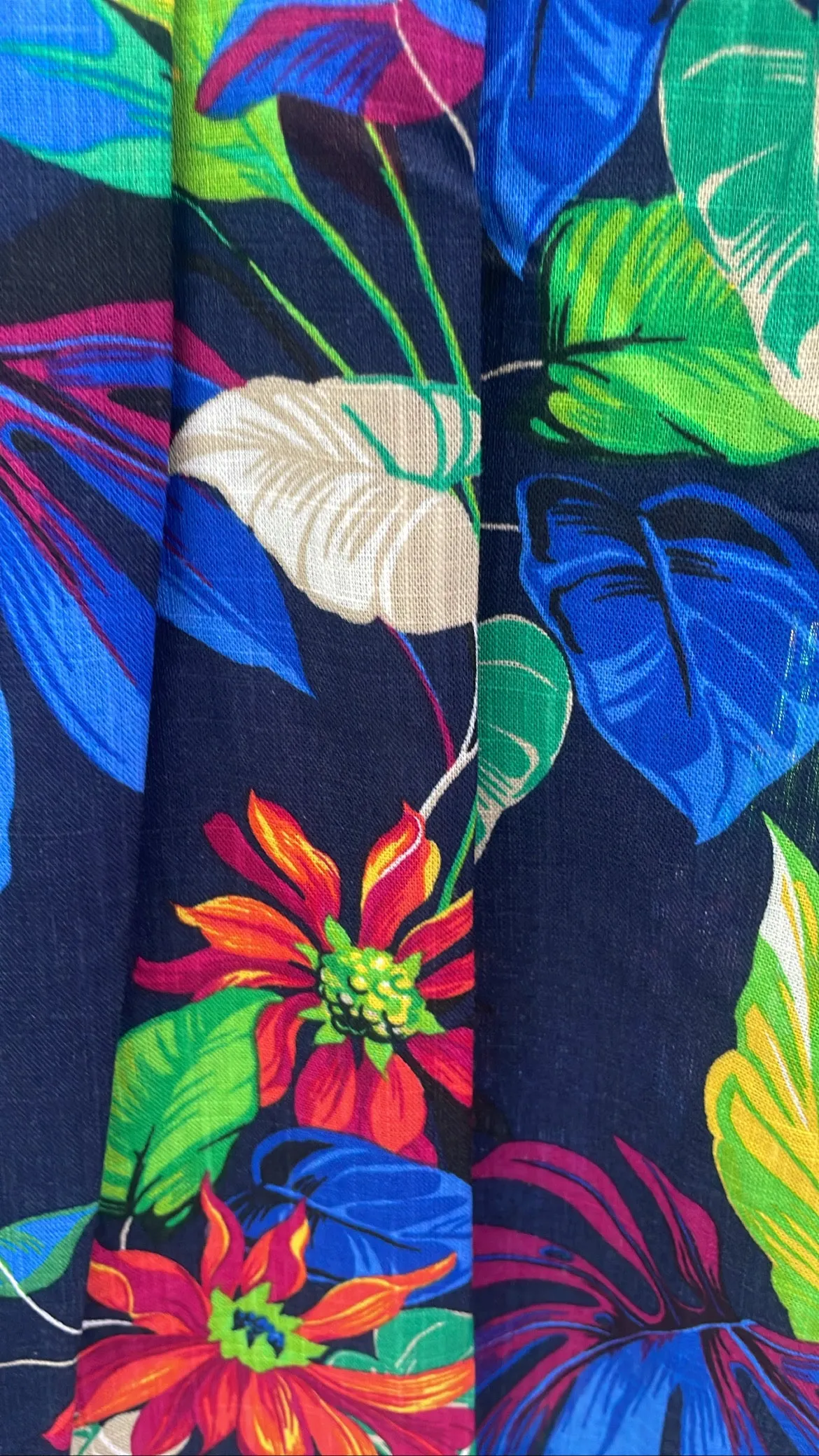 Linen vivid flower Vest