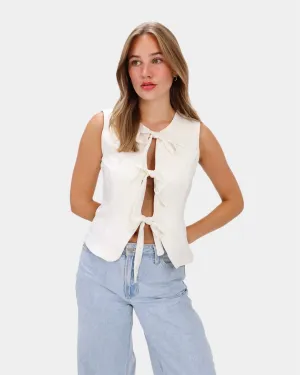 Loïs Bow Gilet White