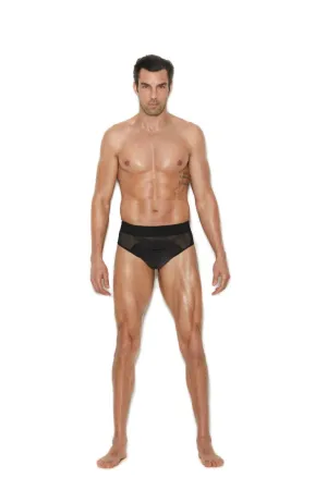 Men’s Black Mesh & Lycra Jockstrap Brief Underwear