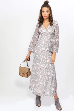 Multi Paisley Print Maxi Dress