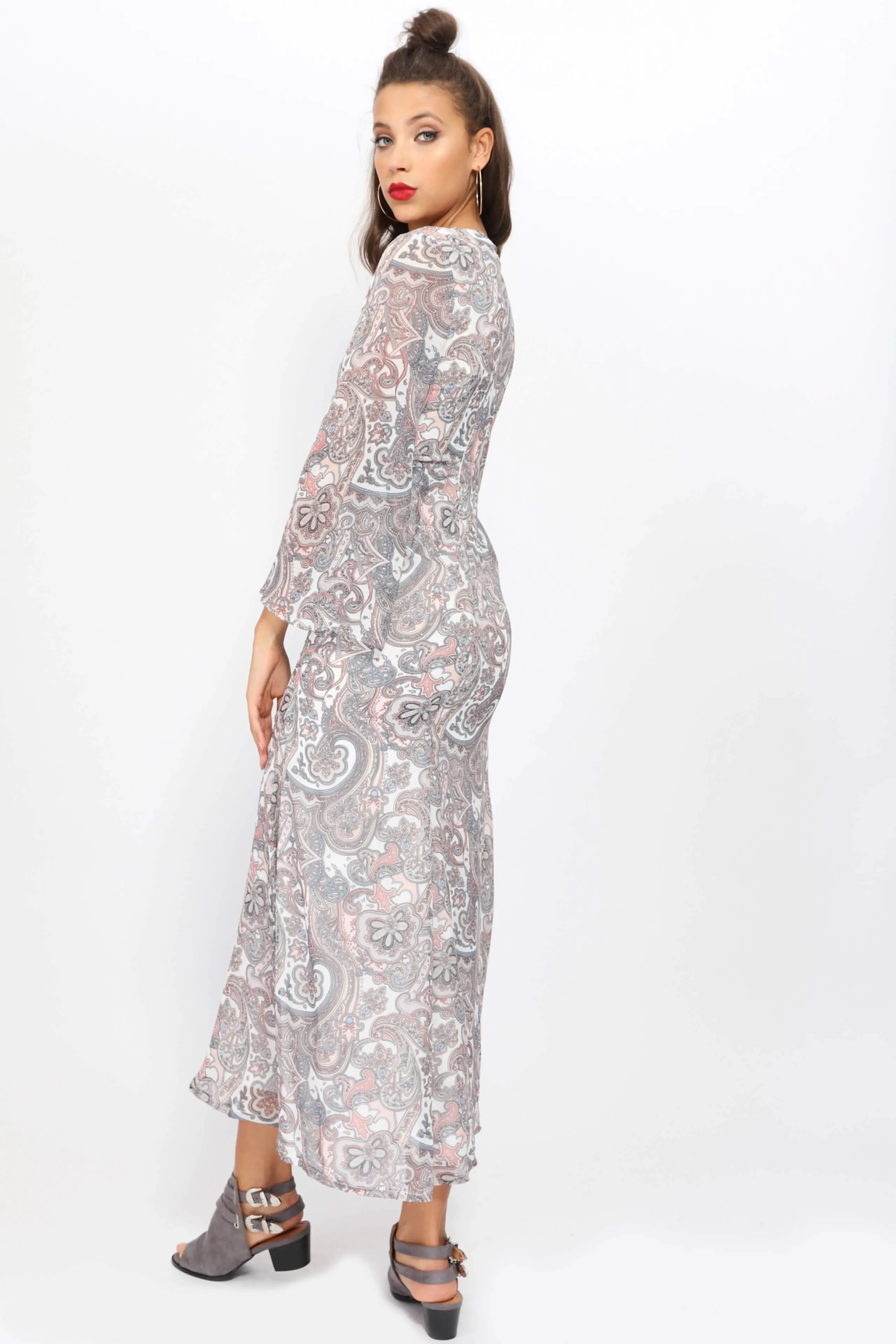 Multi Paisley Print Maxi Dress
