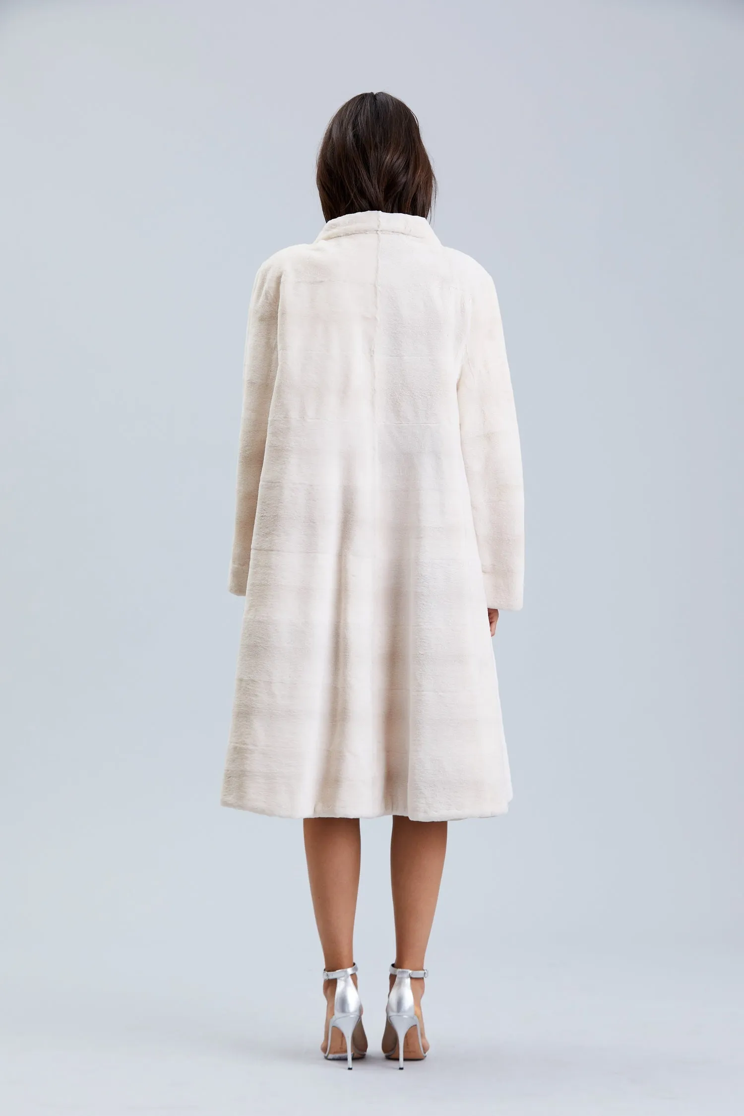 NATURAL IVORY SHEARED MINK COAT