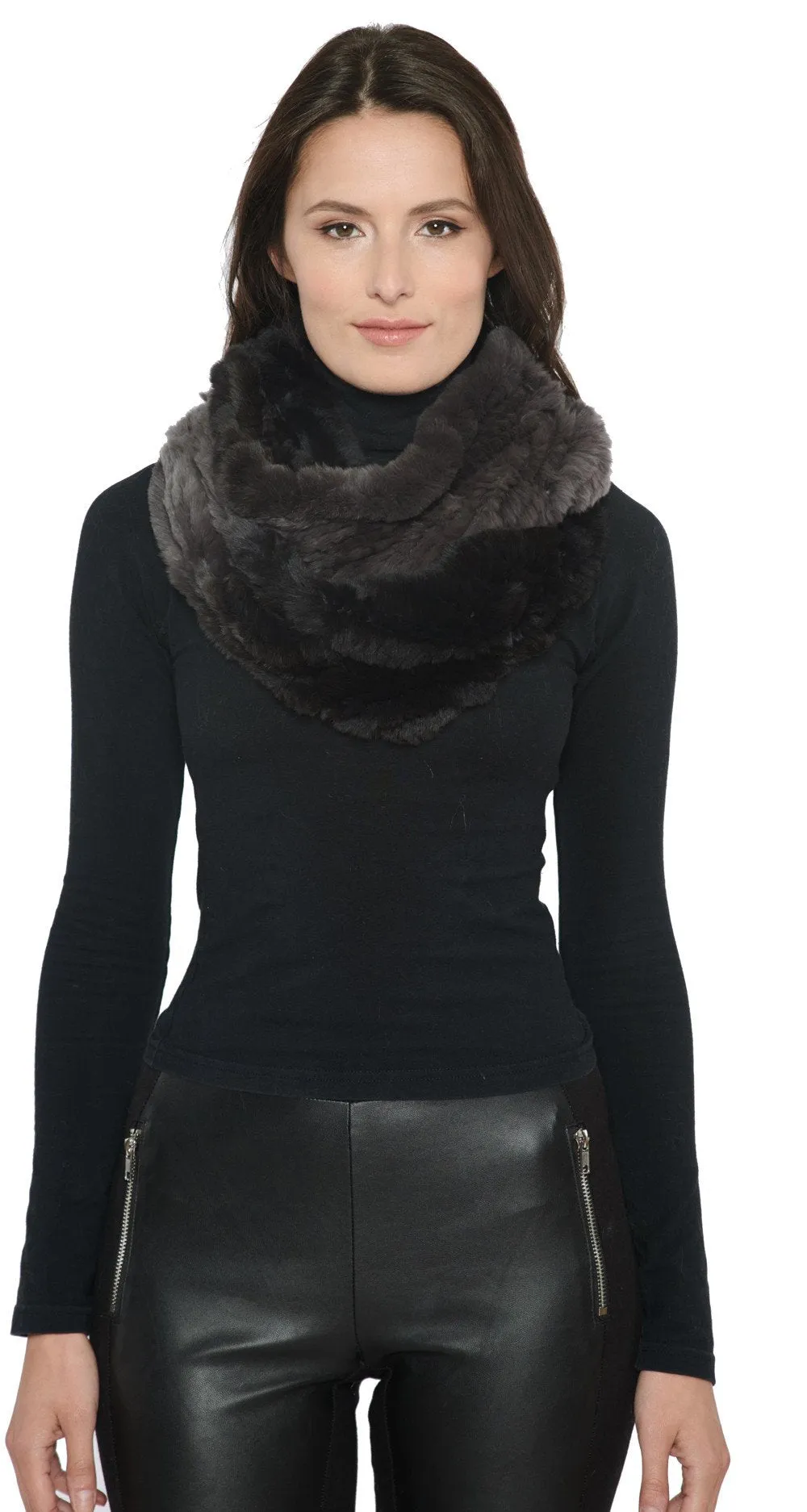 NEWPORT - Knitted Rex Rabbit Infinity Scarf