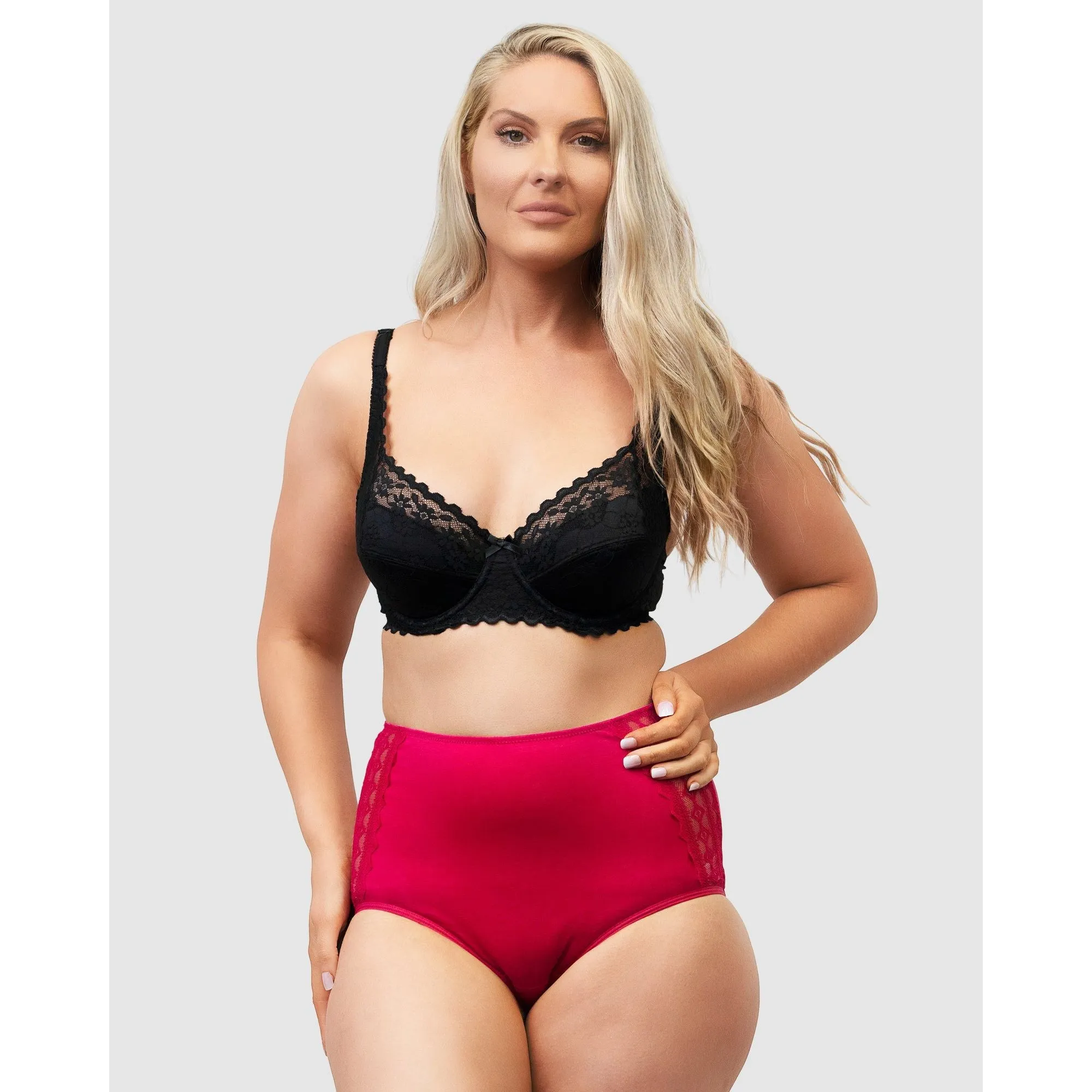 Organic Cotton & Lace High Waist Period Underwear