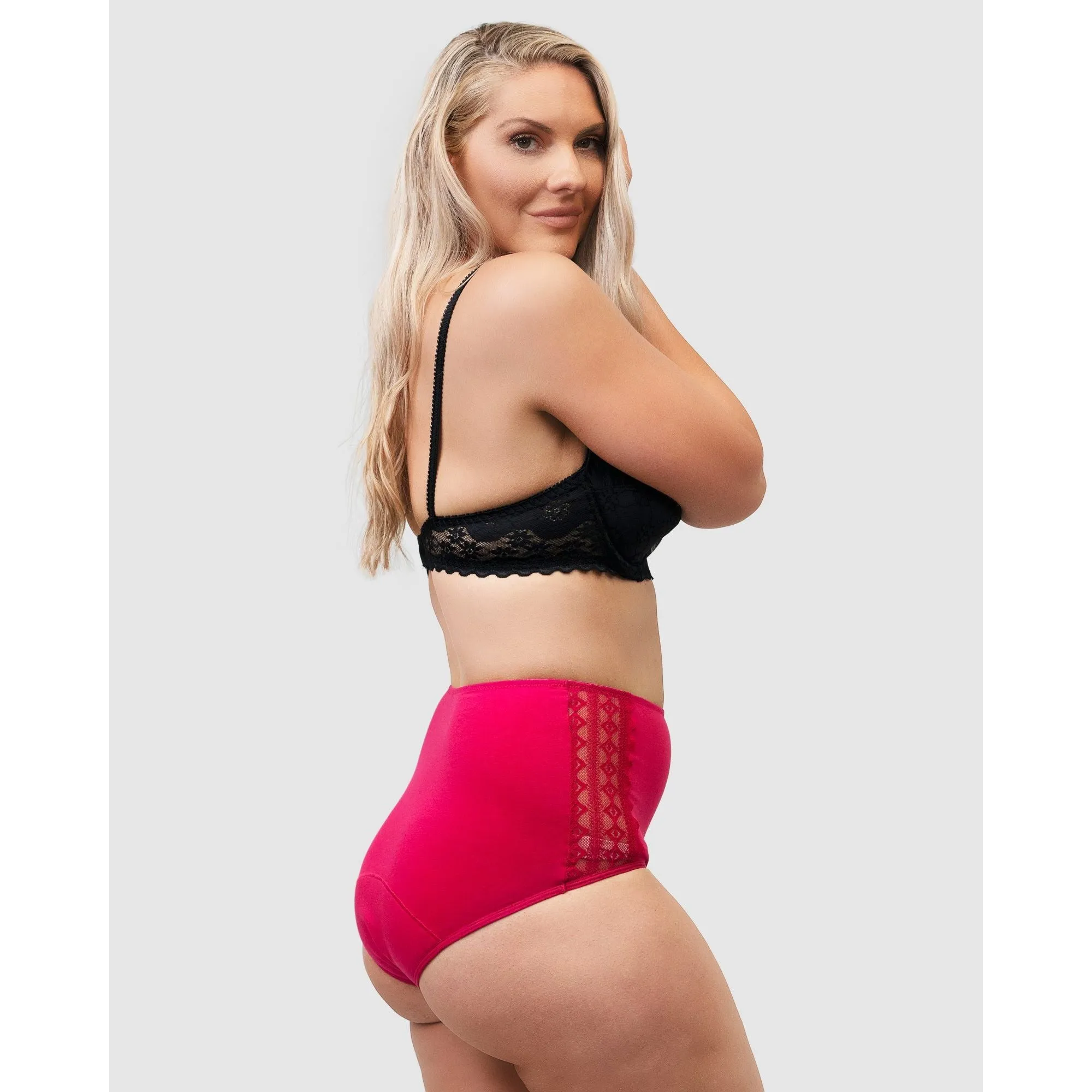 Organic Cotton & Lace High Waist Period Underwear