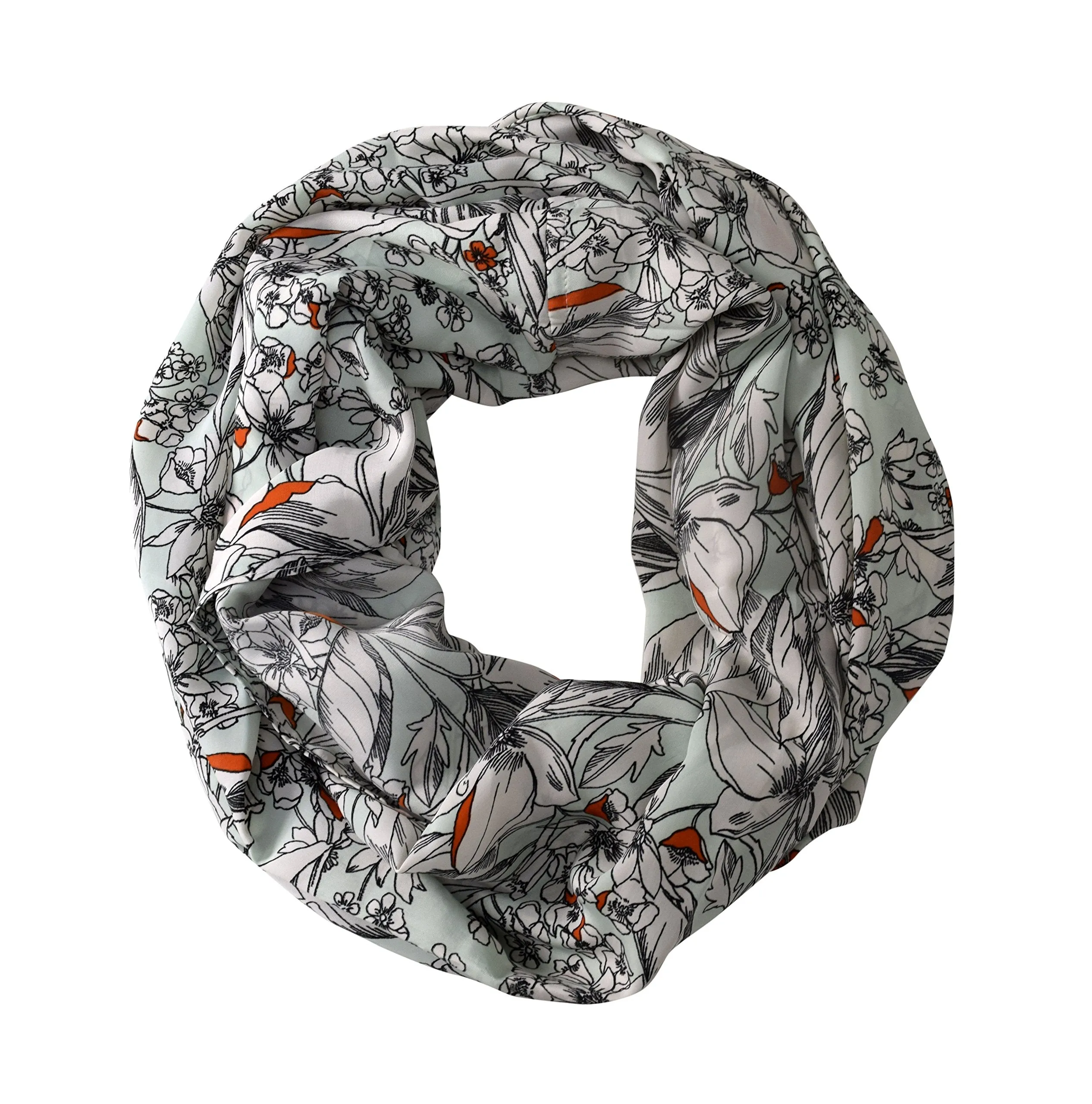 Peach Couture Exclusive Floral Print Vintage Infinity Loop Scarf