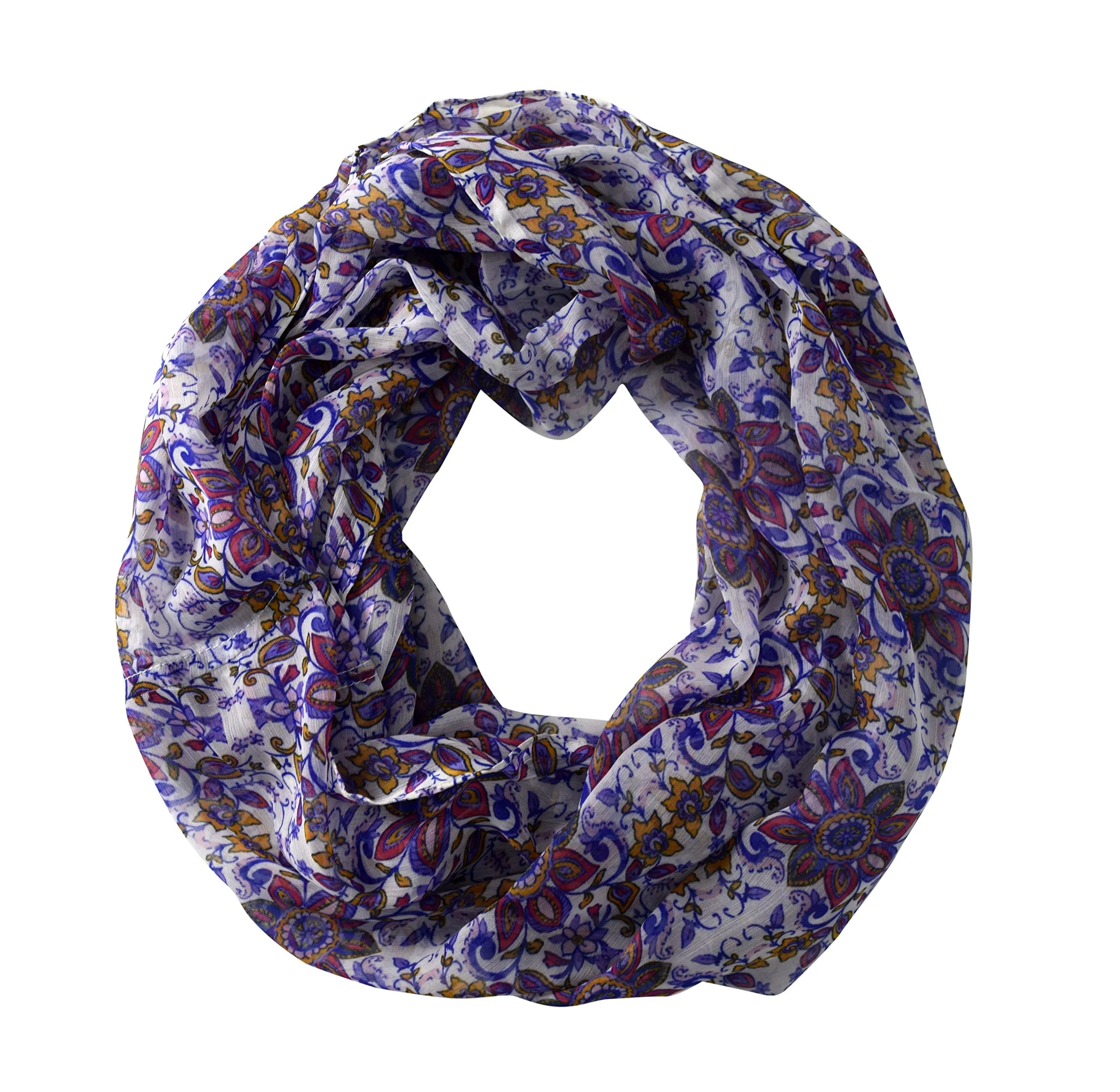 Peach Couture Exclusive Floral Print Vintage Infinity Loop Scarf