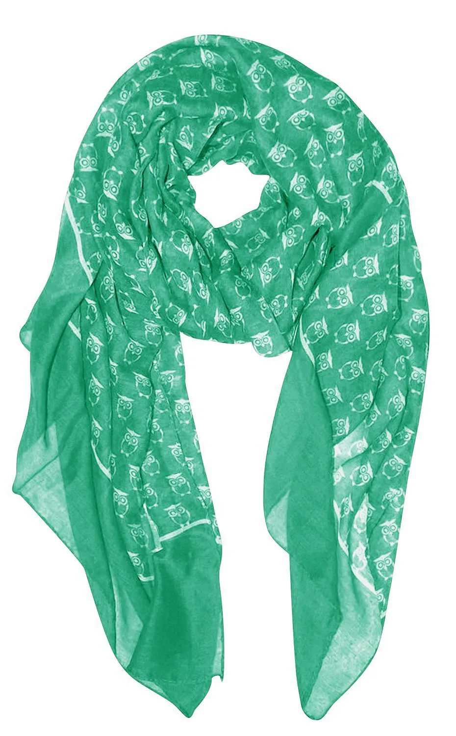 Peach Couture Summer Lightweight Soft Animal Bird Owl Printed Sheer Scarf Shawl
