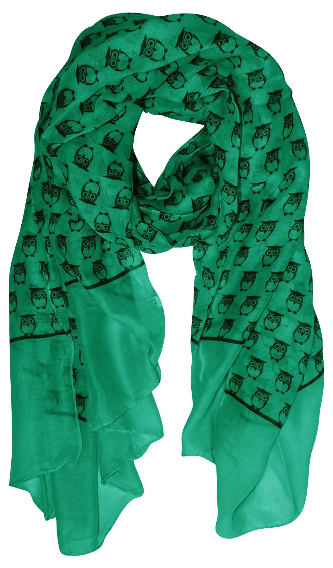 Peach Couture Summer Lightweight Soft Animal Bird Owl Printed Sheer Scarf Shawl
