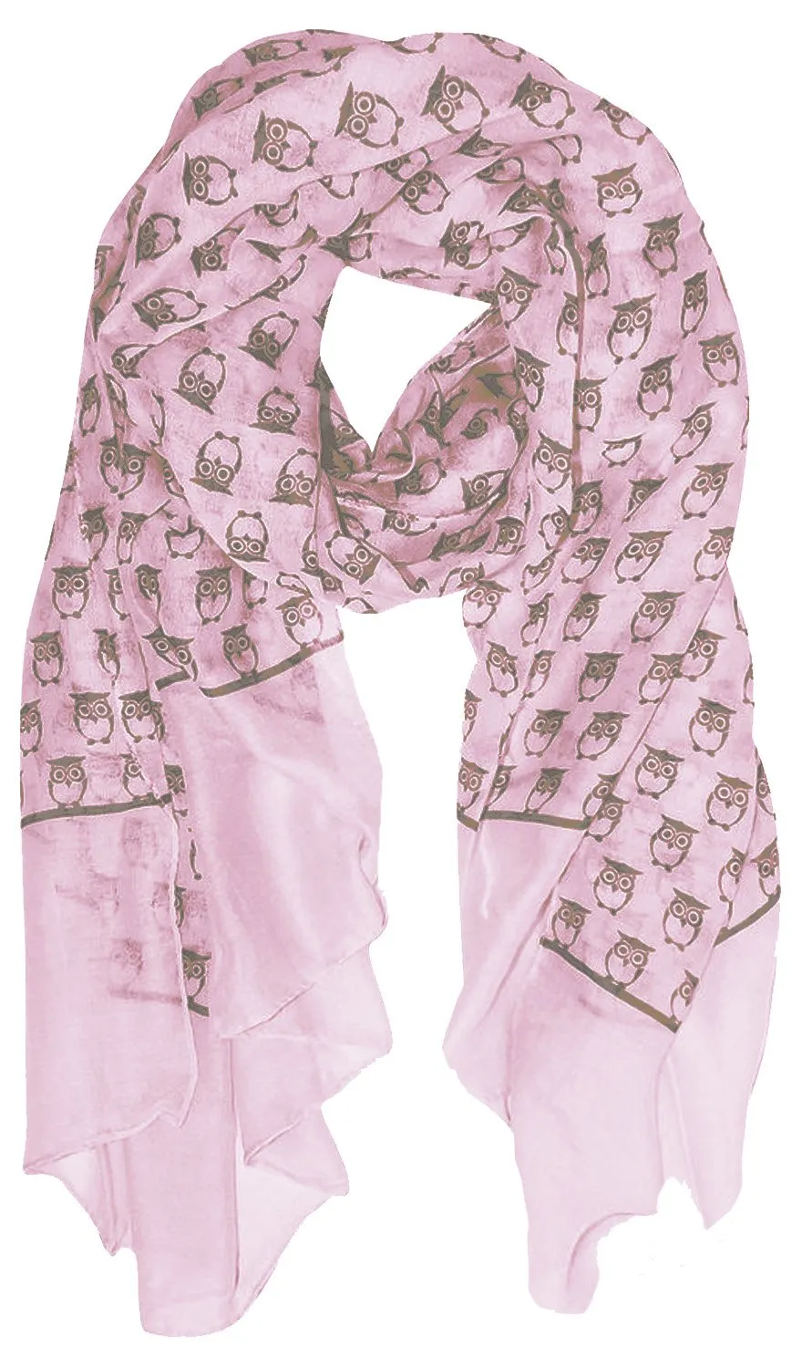 Peach Couture Summer Lightweight Soft Animal Bird Owl Printed Sheer Scarf Shawl