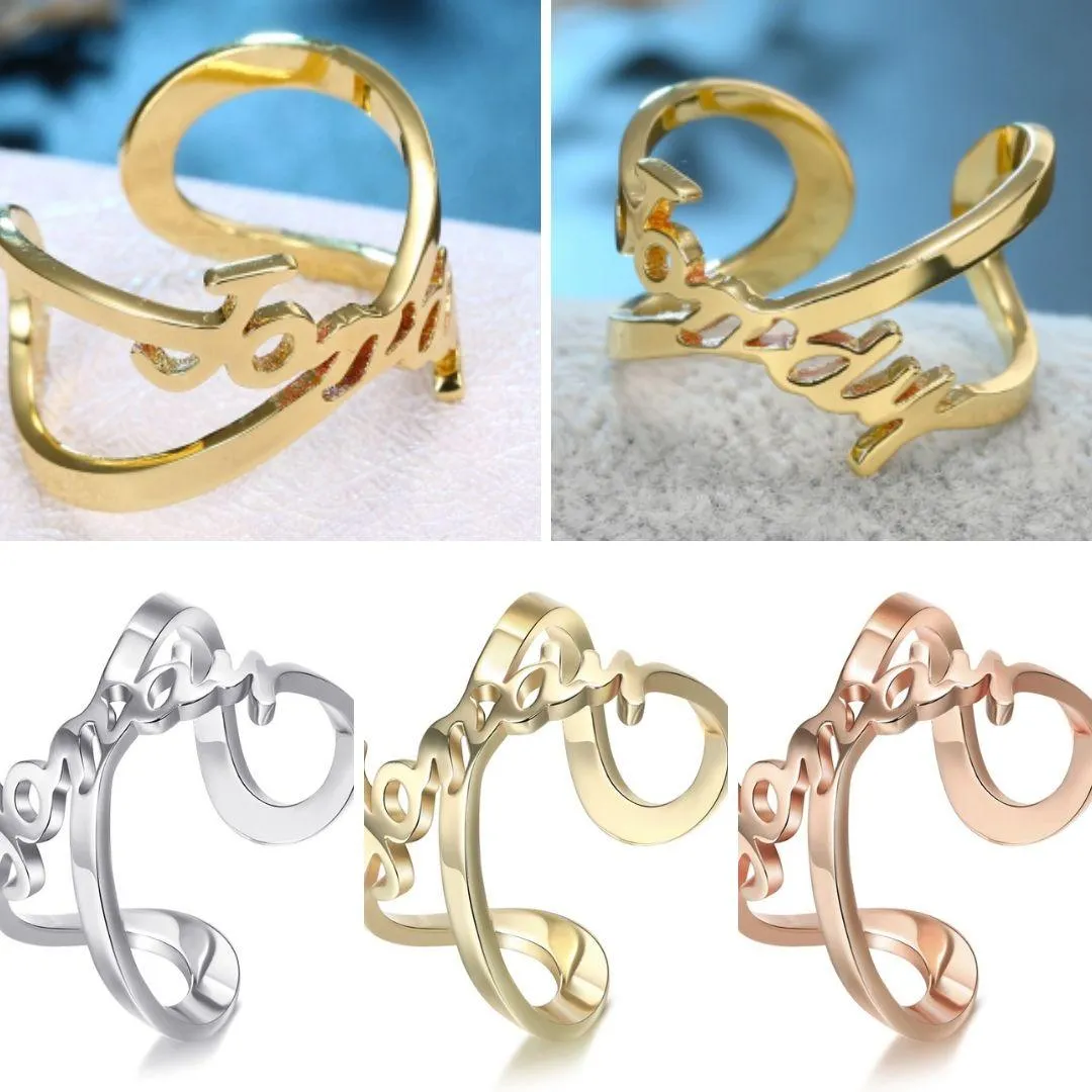 Personalize Your Name Infinity Ring