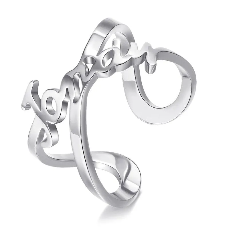 Personalize Your Name Infinity Ring