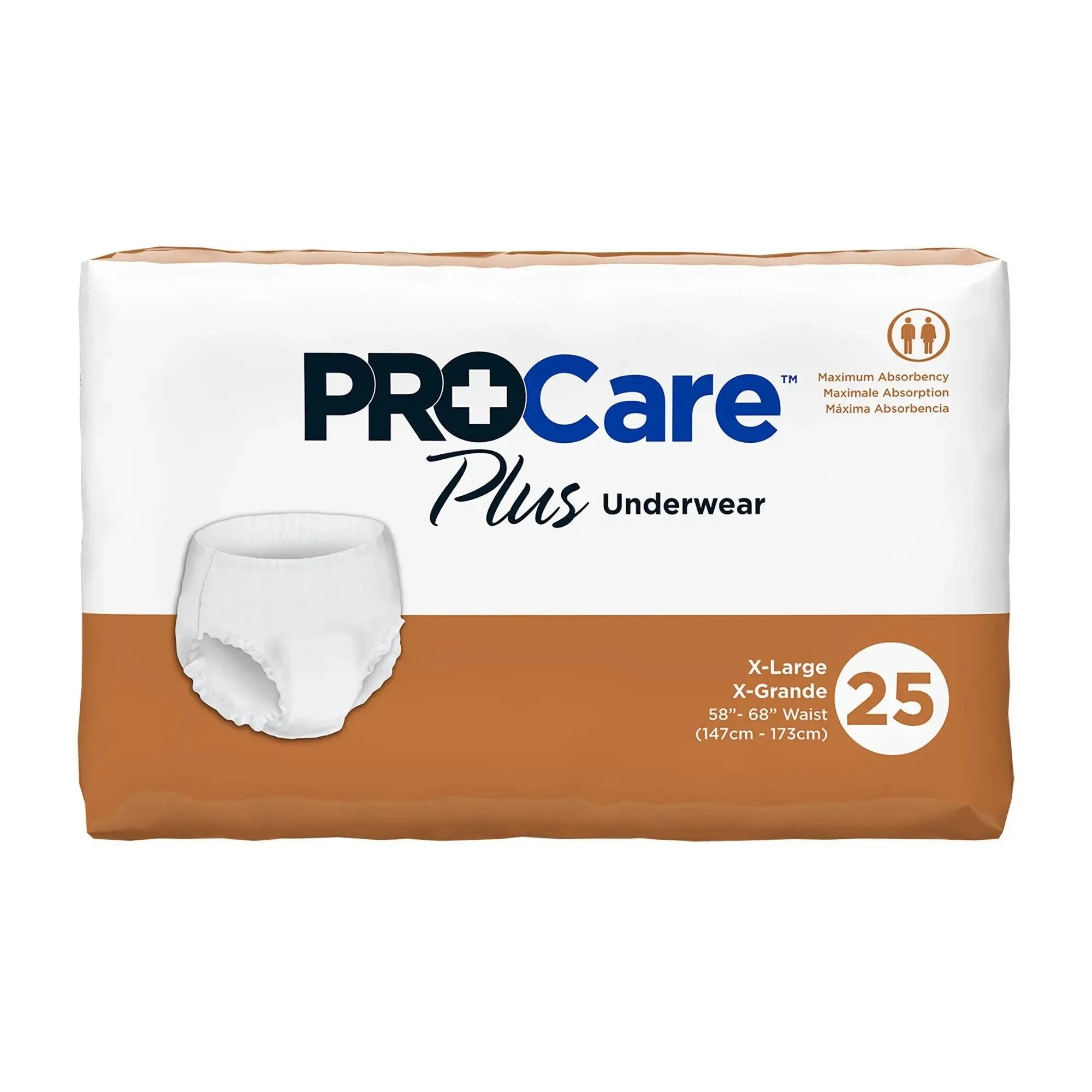 ProCare Plus Protective Underwear, Moderate Absorbency, Pull Up, Extra Large, Disposable, 58 to 68 Inch Waist/Hip