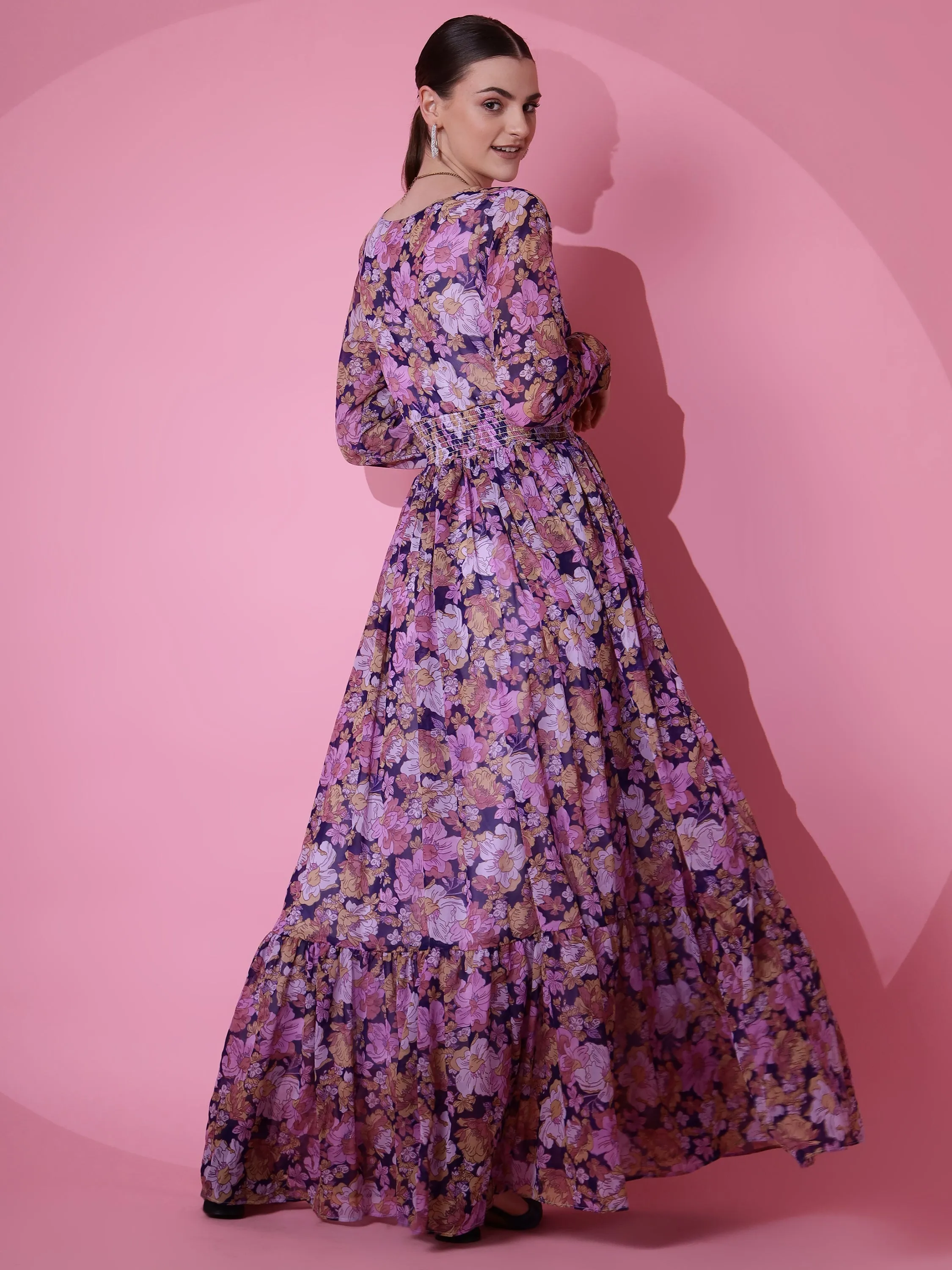 Purple Paradise Floral Maxi Dress