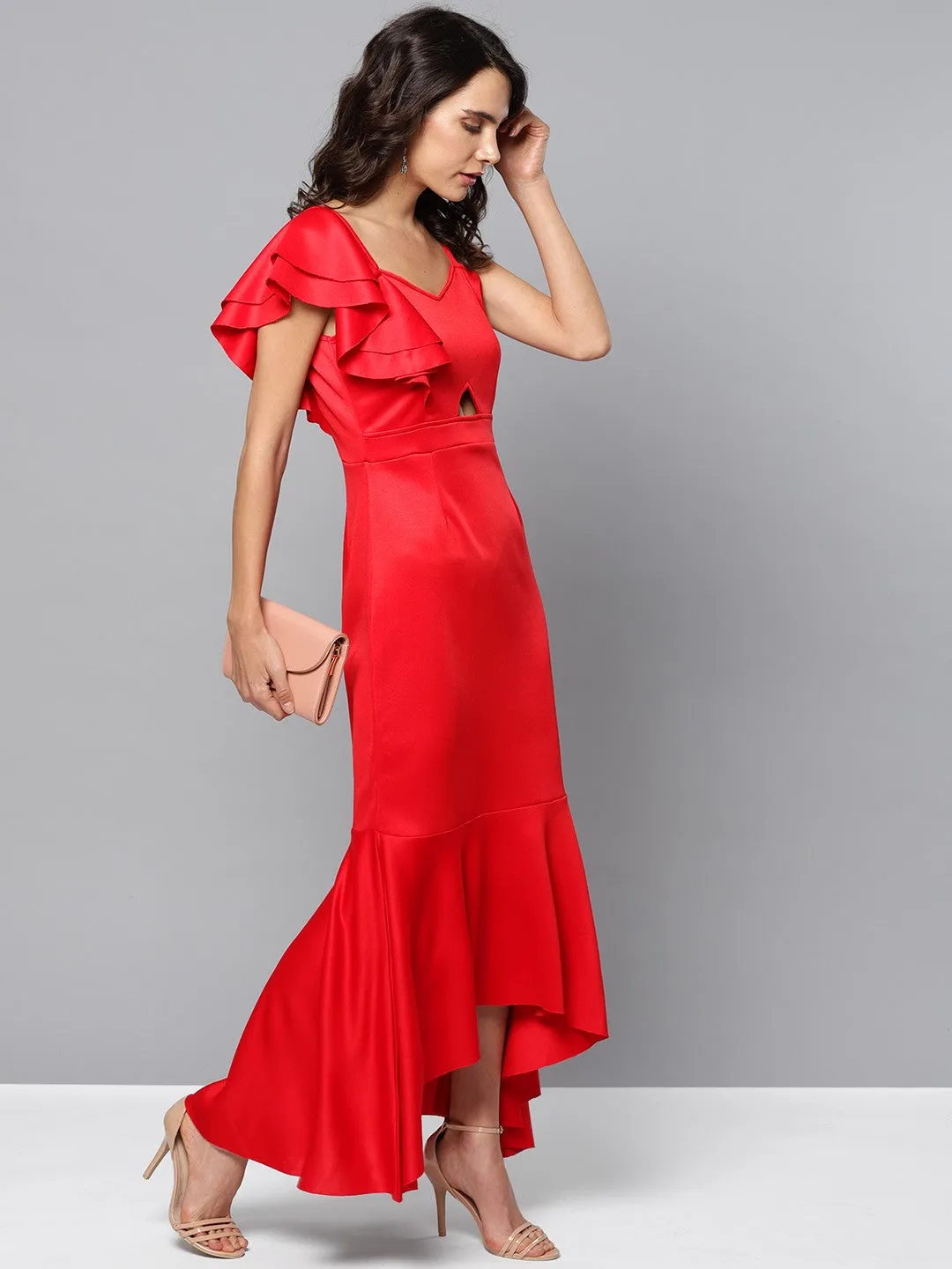 Ruby Radiance Sleeveless Maxi Dress