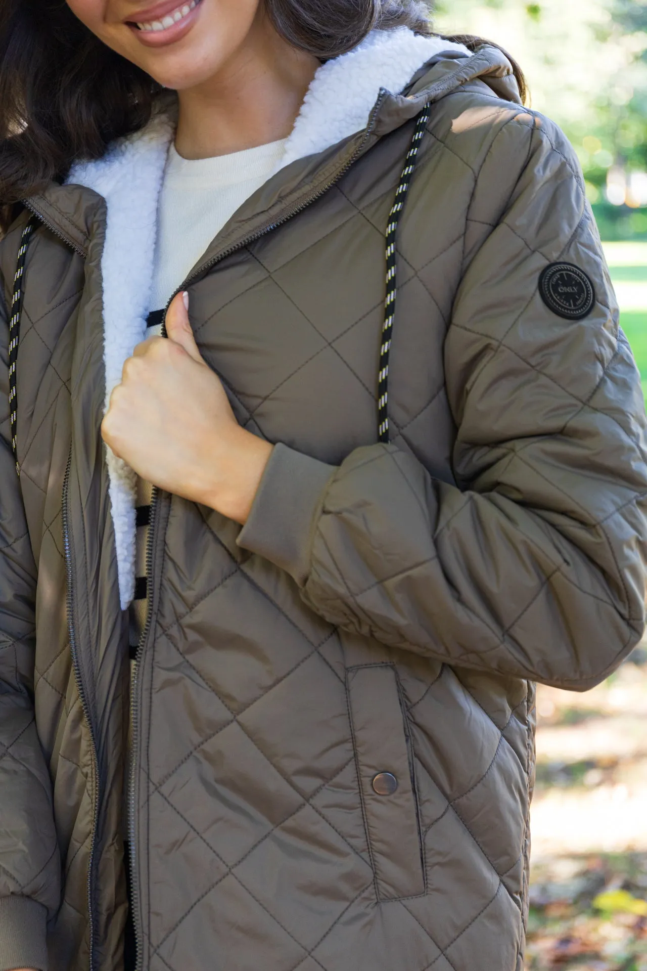 Sandy Quilted Longline Hooded Coat