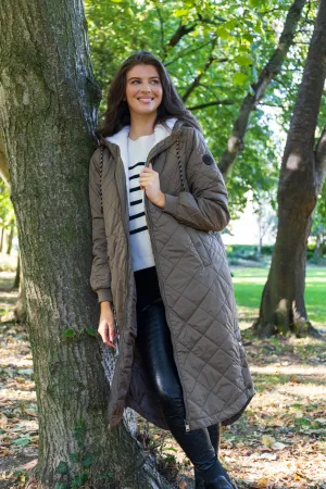 Sandy Quilted Longline Hooded Coat