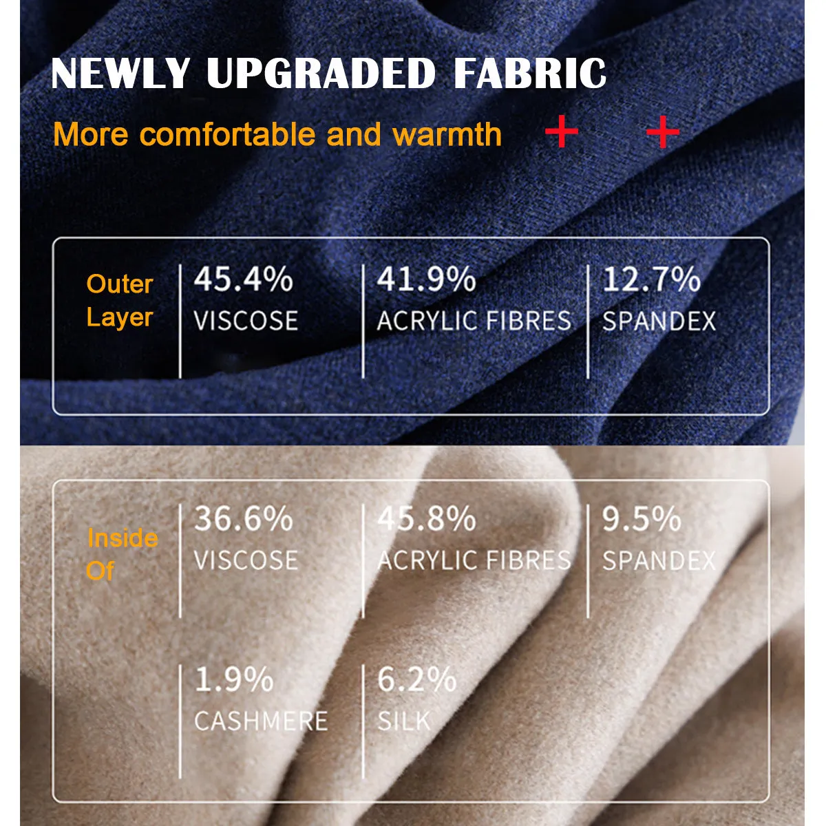 Sidiou Group Men Seamless Self-heating Round Neck Stretch Bottoming Shirt Cashmere Long Sleeve Thermal Underwear Top For Winter