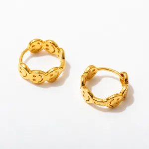 Smiley Huggie Hoops