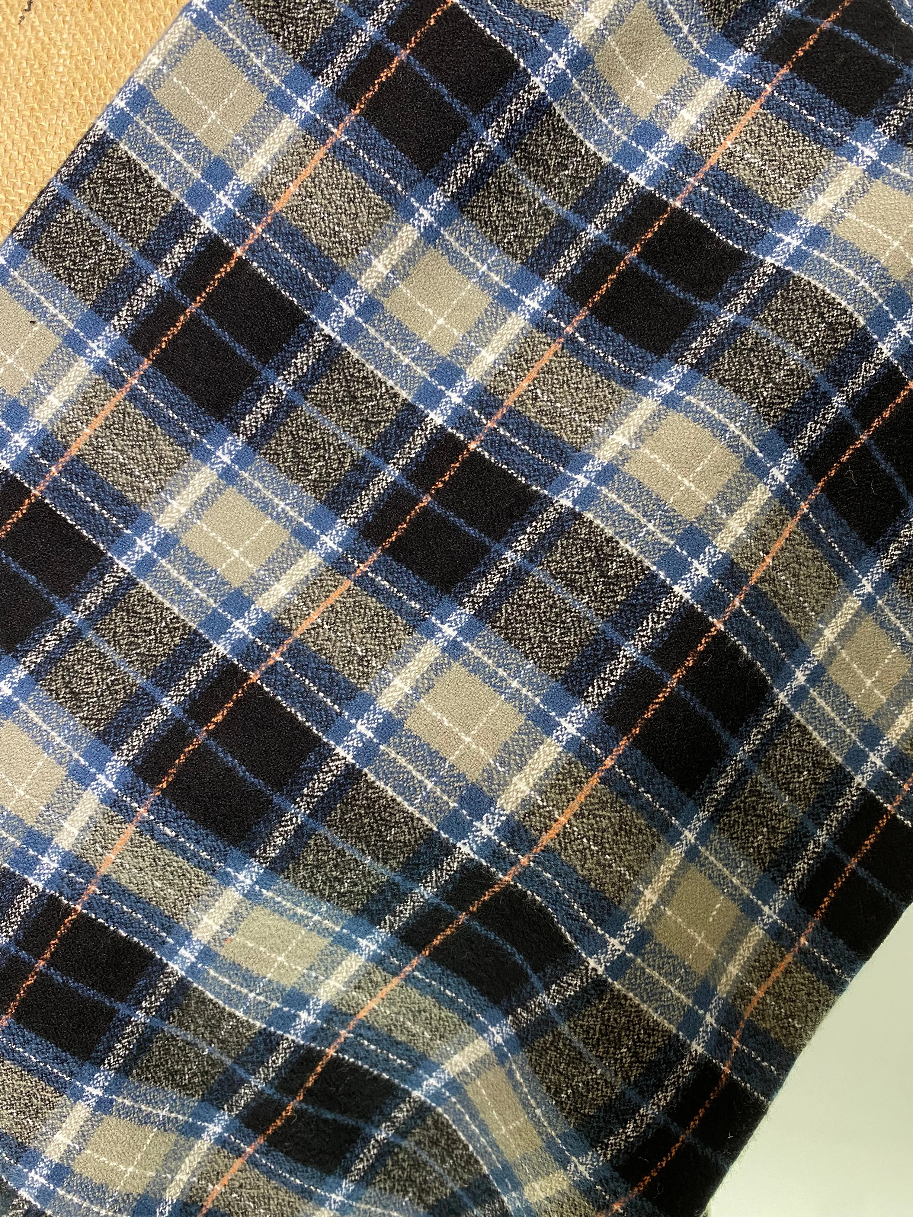 Smokey Grey, Dusty Blue, Black, and White Luxe Collection Plaid Infinity and Blanket Scarves