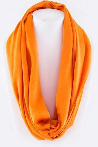 Solid Color Silky Infinity Scarf