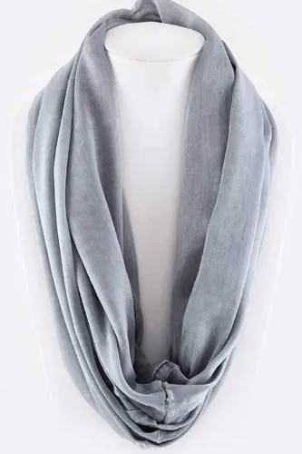Solid Color Silky Infinity Scarf