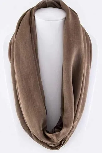 Solid Color Silky Infinity Scarf