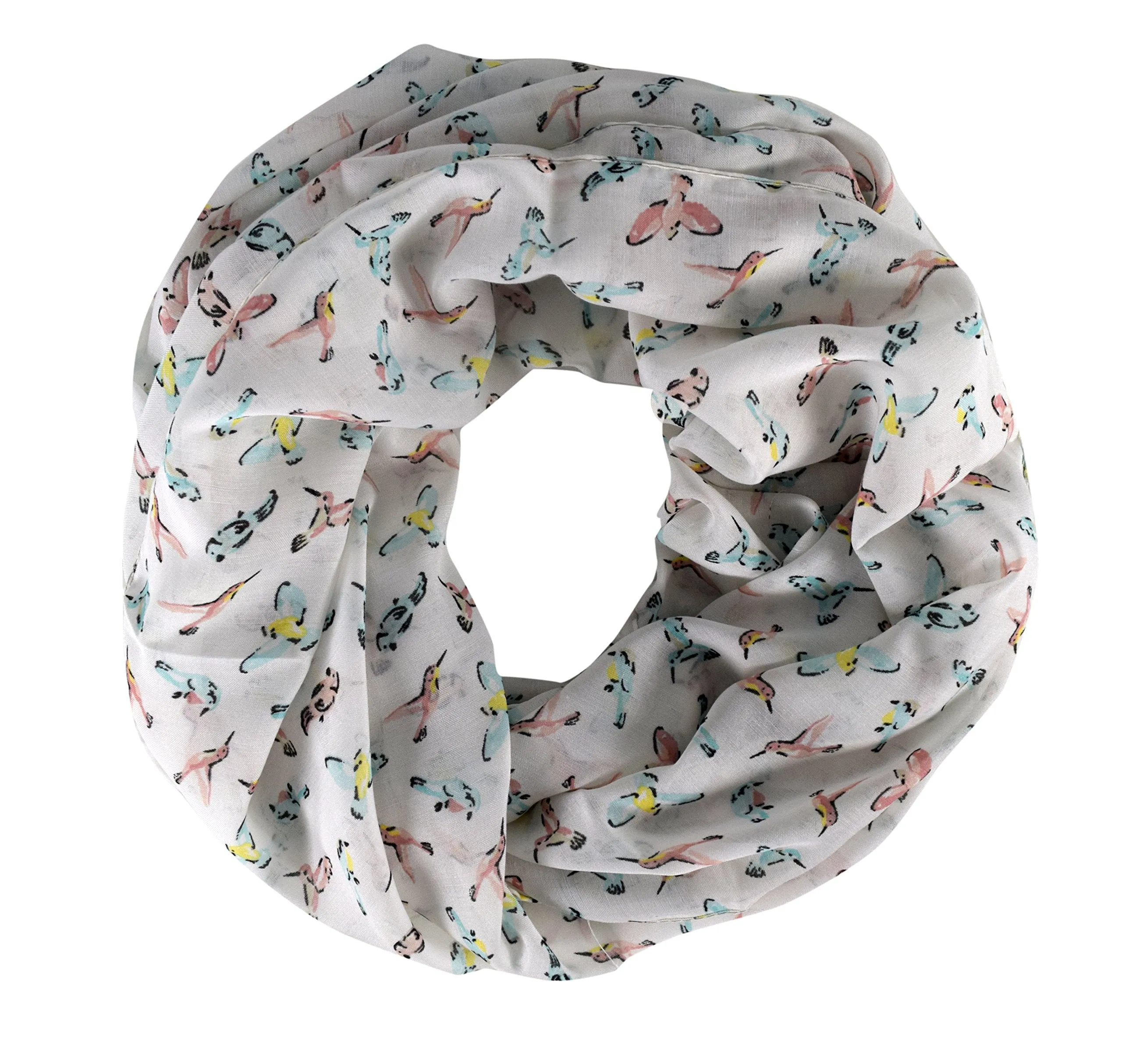 Summer Fashion Womens Chic Bird Print Infinity Scarves
