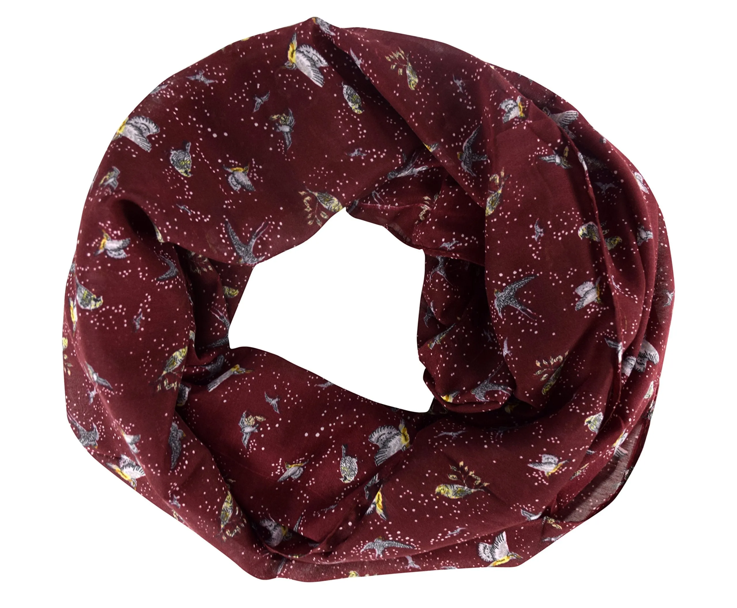 Summer Fashion Womens Chic Bird Print Infinity Scarves