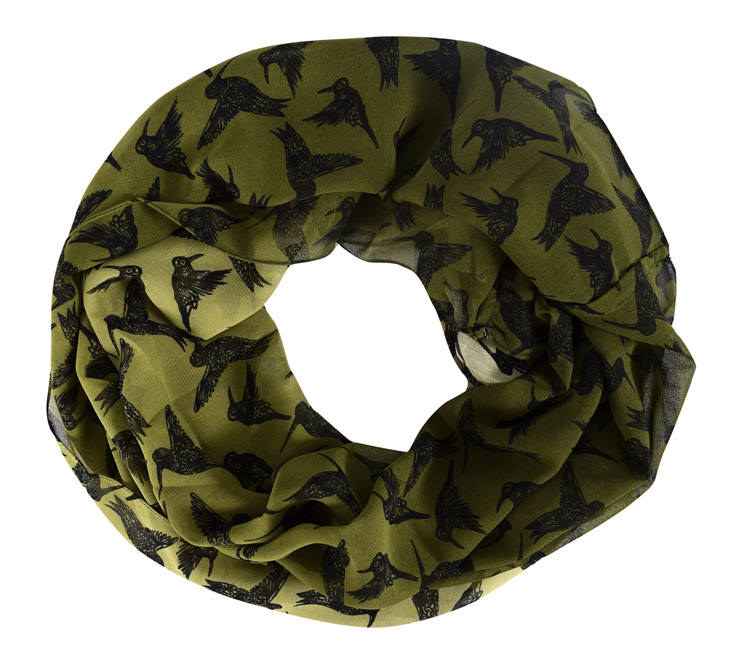Summer Fashion Womens Chic Bird Print Infinity Scarves