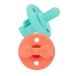 Sweetie Soothers - Aquamarine   Peach Bows