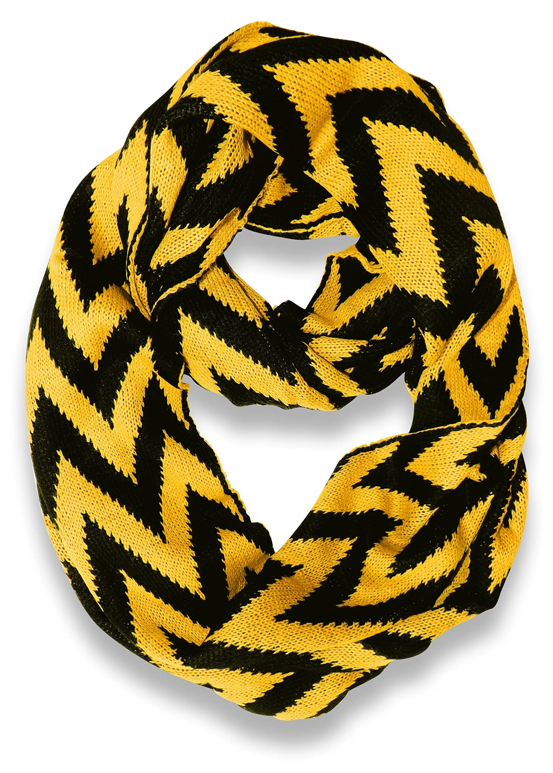 Tan Charming Classic Knit Chevron Infinity Loop Scarves