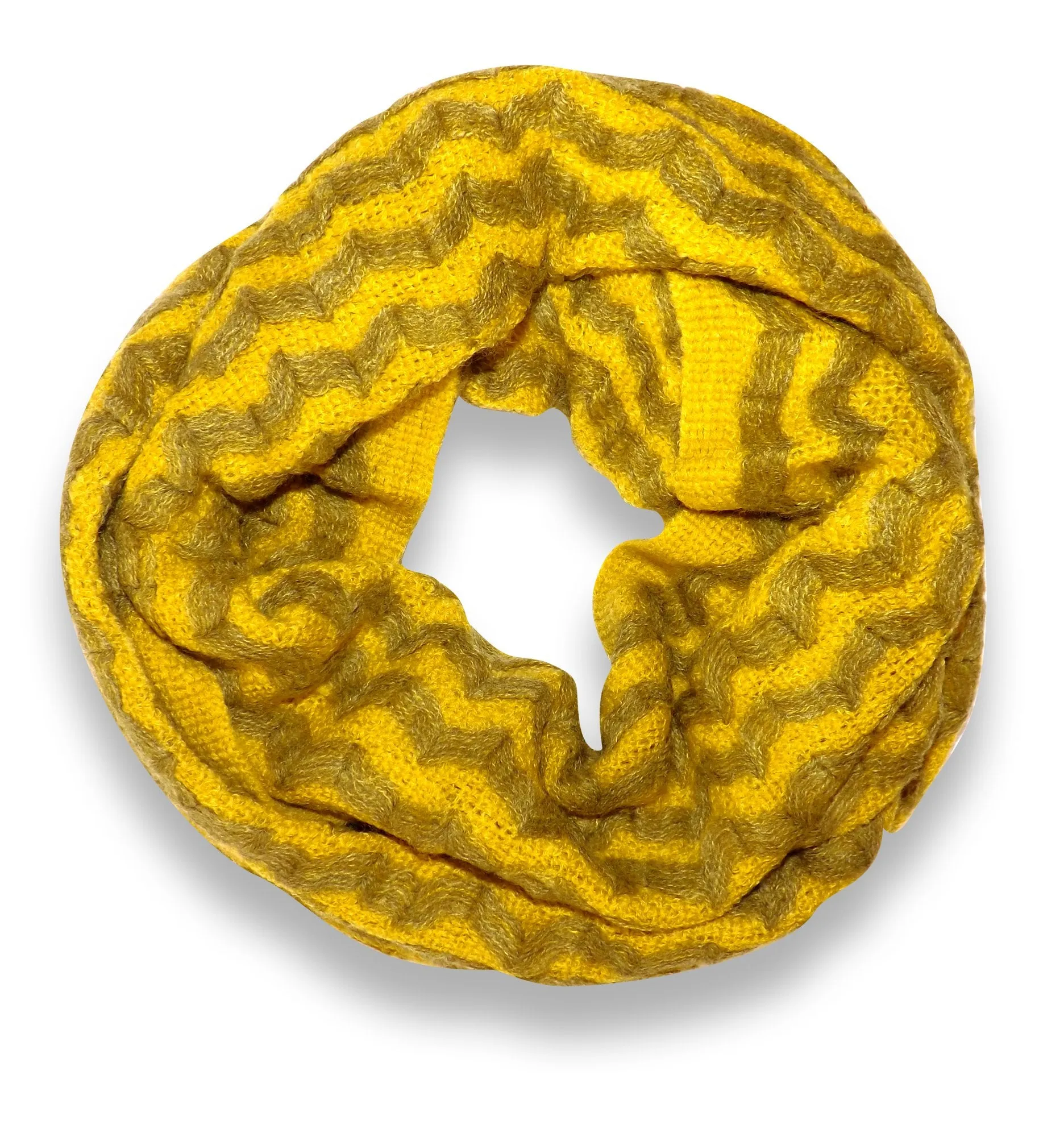 Tan Charming Classic Knit Chevron Infinity Loop Scarves