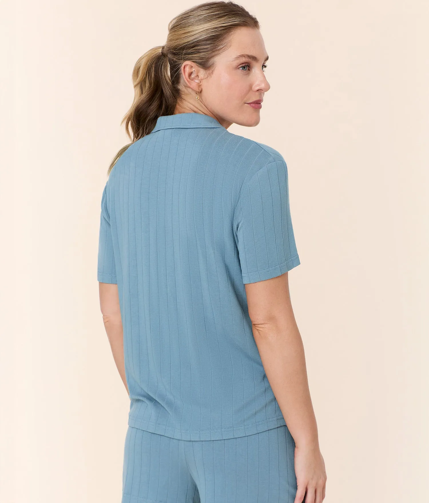 The Short Sleeve Button Up - Wide Rib - Infinity